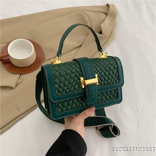 Weaving Solid Color 2023 Simple Color blocked Fashion Shopping, Leisure, Retro Street Crossarm, Bill of Lading, Shoulder Small Square Bag