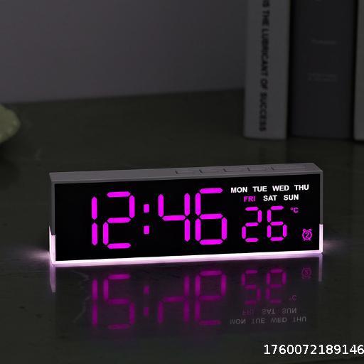 LED Multifunctional Alarm Clock Simple Clock Atmosphere Light Alarm Clock Bedhead Clock
