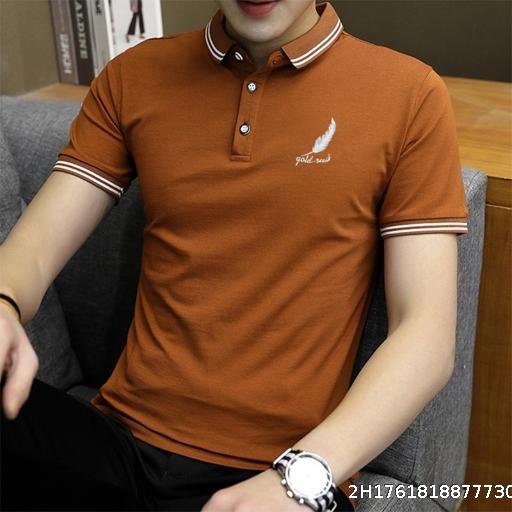 Summer stand up collar polo shirt Business gentleman short sleeved youth fashion half sleeved shirt Men's top short