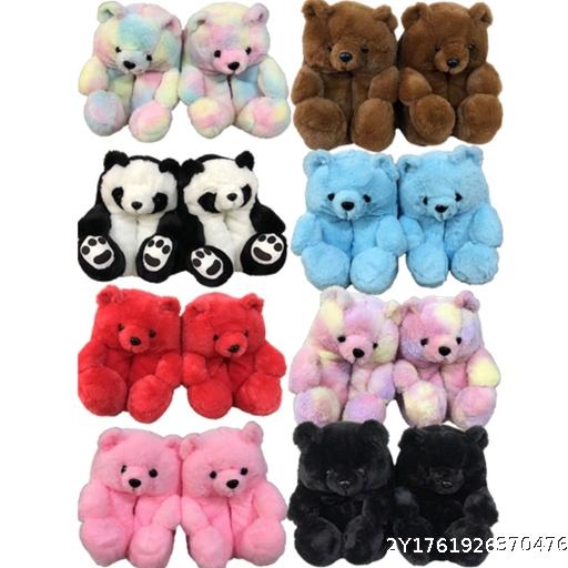 Teddy Bear Slippers Floor Home Plush Thick Cotton Warm Shoe Factory