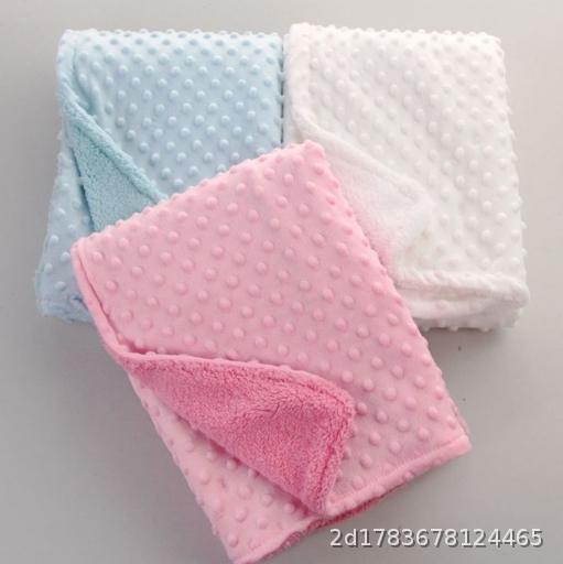 Bean Blanket Bubble Blanket Baby Cart Blanket Baby Outing Hug Blanket Double layer Warm Version Solid Color Pressure Foam Blanket Soft