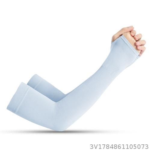  Korean Cool Silk Finger Ice Sleeves Cool Summer Driving Arm Protectors Women's Solid Color Sunscreen Ice Silk Sleeves Wholesale
