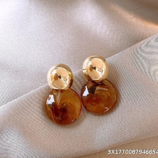  Retro Maillard Earrings for Women, High End, Light Luxury, Unique, and Small niche Earrings, New 2026 Explosive Style, Elegant Earrings