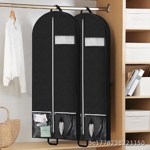  Travel Breathable Dress Bag with Two Pockets, Suit Protective Cover, Closet
