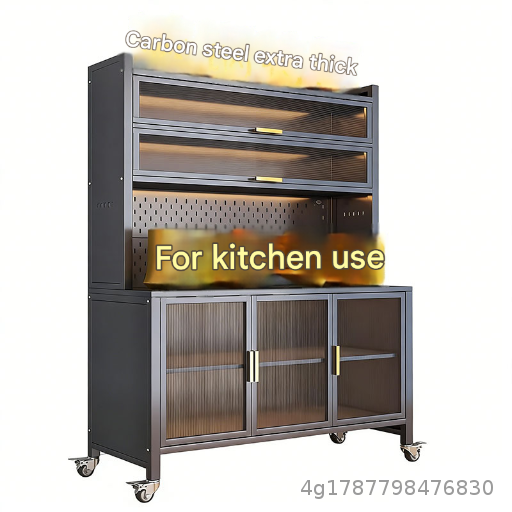 Kitchen storage rack, sideboard cabinet, floor to ceiling dust-proof storage cabinet, microwave oven, bowl and dish multifunctional storage cabinet