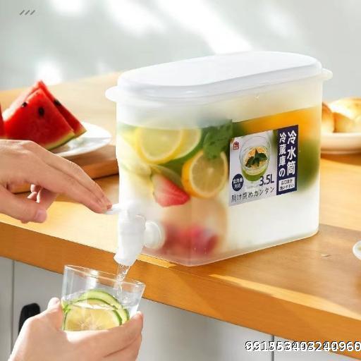  Summer Ice Bucket, Cold Water Pot, High Temperature Resistant Beverage Bucket, Comes with Faucet, Lemon Water, Juice Refrigerator, Refrigerated Water Bottle