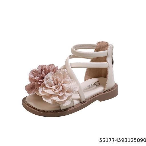 Girls' Sandals 2026 Summer New Product Korean Edition Children's Flower Princess Shoes Little Girls' Roman Sandals