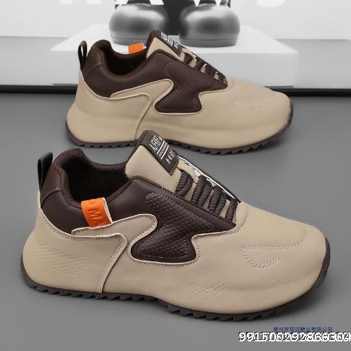 Large leather casual sports dad shoes men's versatile Korean version trendy running sports shoes