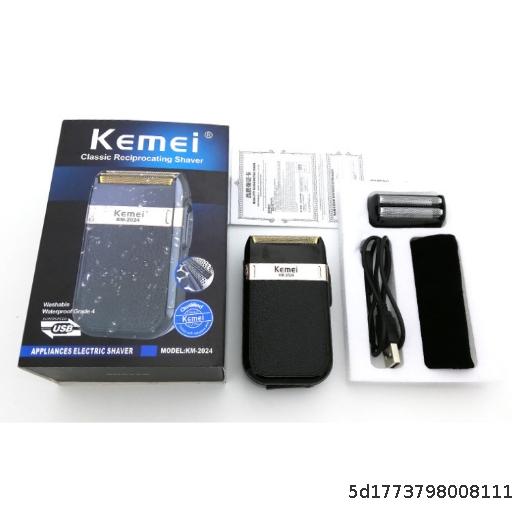  KEMEI New KM-2024 USB Charging Reciprocating Double Network Shaver with Gold and Silver Blade Mesh Full Body Water Wash