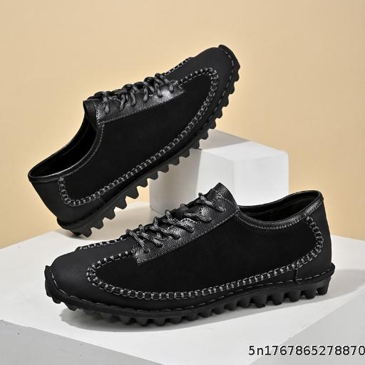  Men's Low cut Wear resistant Outdoor Soft soled Breathable Mature Solid Color Versatile Temperament Casual Work Clothes Board Shoes