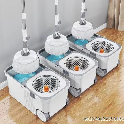 Thickened Upgraded Version Mop Hand Free Household Self Twisting Water Rotating Mop Household With Bucket One mop Cleaning Mop