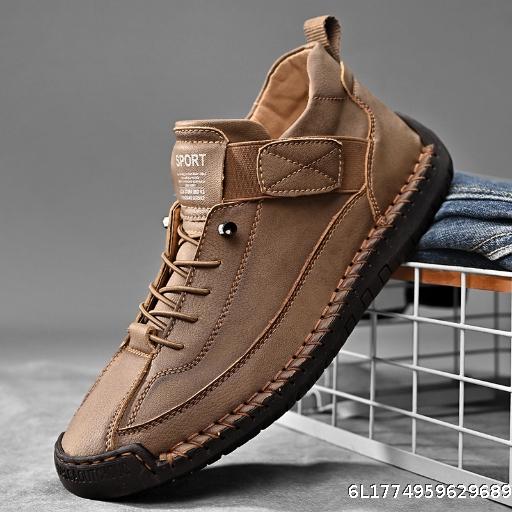  Popular handmade stitched men's shoes for couples, autumn and winter flat single shoes, casual shoes, Martin boots
