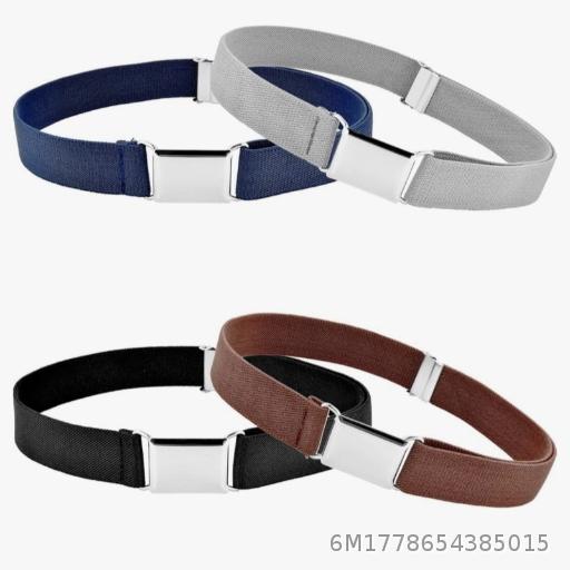  Children's Belt, Boys and Girls' Elastic Belt, Adjustable Monochrome Children's Pants Belt
