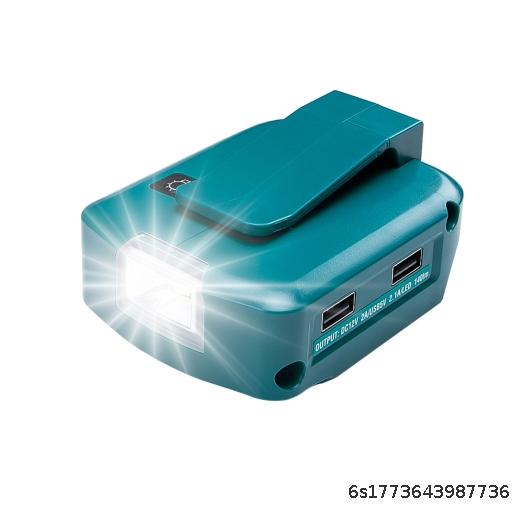 Suitable for Makita Makita 14.4V/18V lithium battery adapter ADP05 dual USB fast charger LED light