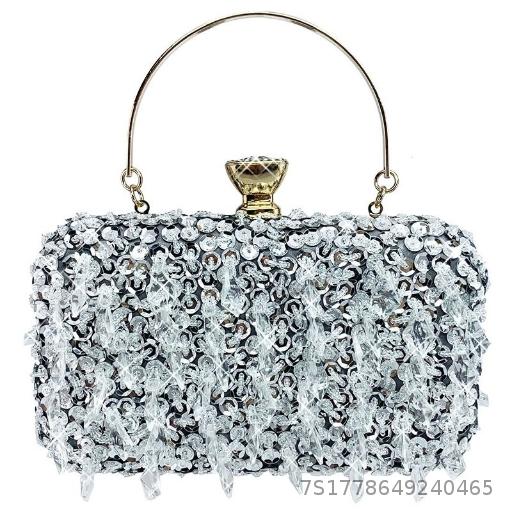 Handheld Double sided Versatile Beaded Pendant, Handheld Crossbody, Small Luxury Dress Bag, Shoulder Bag, Sparkling tassel