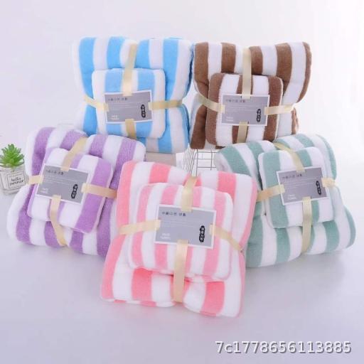 [Wholesale 5 sets] Wide coral fleece lace square towel towel towel towel set Strong water absorption and no shedding of hair mother set
