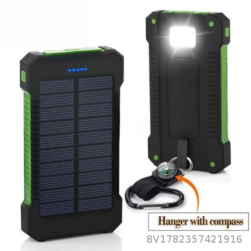  Solar Power Bank Large Capacity 20000mAh Outdoor Light Universal Mobile Power Bank Compass Buckle