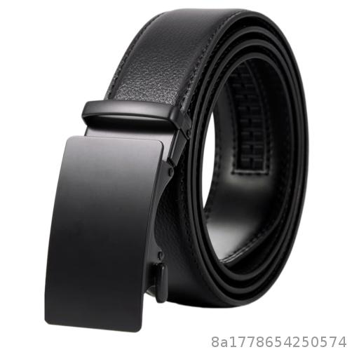  Men's Leather Black Belt Pants with High Grade and High Quality Waist Belt