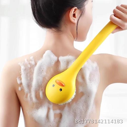 Wholesales Household Small Yellow Duck Long Handle Soft Hair Brush for Rubbing Mud, Removing Ash, Rubbing Bath Brush for Women, No Need to Bath, Bathing, Wiping Back Artifact