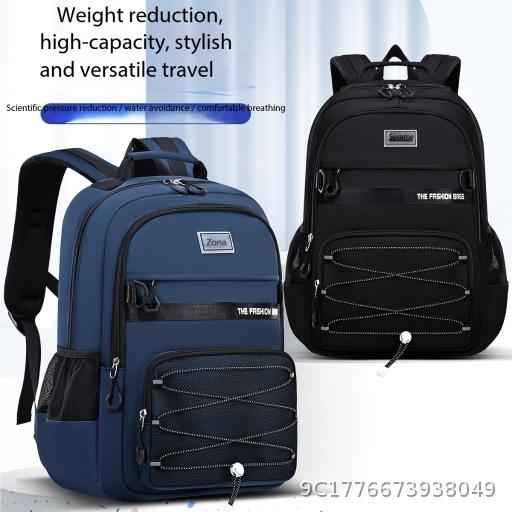  Korean Trendy Junior High School Student Large Capacity Backpack Fashionable Simple Versatile Backpack Lightweight Commuter Backpack