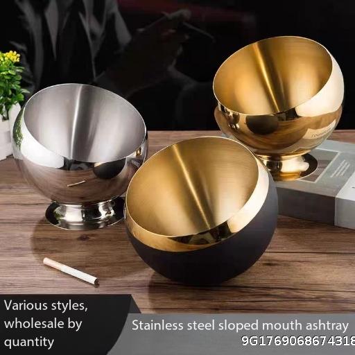  Stainless Steel Creative Ashtray Anti Fly Ash Bar KTV Ashtray Internet Cafe Cleaning Bar Windproof Multi functional Ashtray