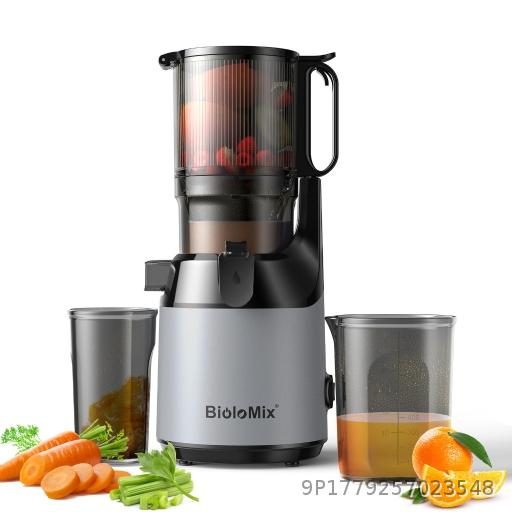 BioloMix Large Diameter 130mm Large Capacity Juicer Slow Grinding Machine Slow Juicer