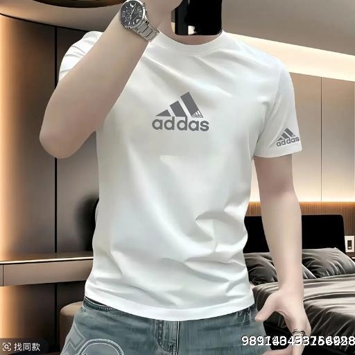 Trendy Brand Pure Cotton Men's Versatile Short Sleeve T-shirt Men's Round Neck Top Printed Trendy Brand Simple Trendy Casual Ins