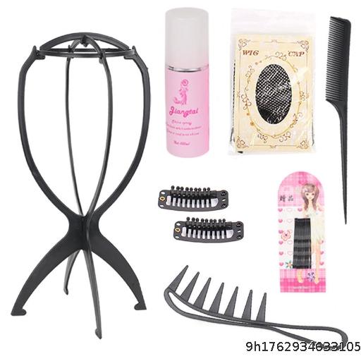 Wig Care Set Wig Accessories Bracket Hair Net Electric Clamp Care Liquid BB Clip Comb