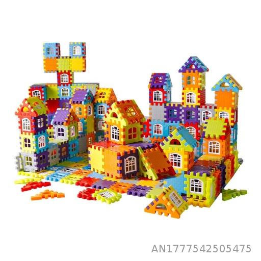 Children Building Houses, Building Blocks, Assembling Toys, Puzzle, Large Particle Blocks, Wall and Window Model Puzzle, 3-year-old, 6-year-old, Female Boy
