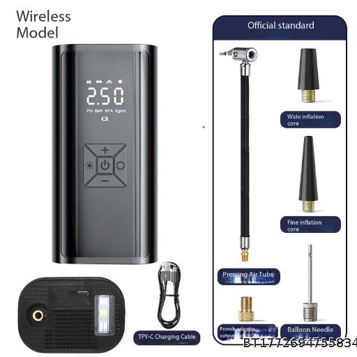 Car Inflator Pump Car Portable Intelligent Wireless Digital Display Inflator Multi functional Tire Emergency Inflator Pump Wholesale