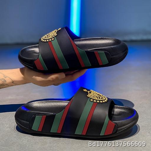 Summer Men's and Women's Fashion Cool Slippers Large Outdoor High Elasticity Thick Bottom Height Increasing One Leg Drag