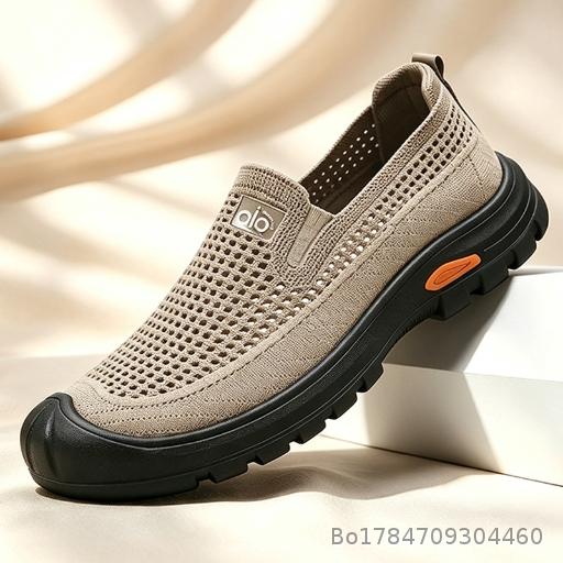  Summer Breathable Flyknit Mesh One Step Men's Shoes Thick Bottom Casual Mesh Shoes