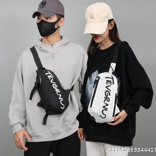  Trendy brand chest bag, men's bag, personalized single shoulder crossbody bag, new sports and leisure fashion, niche design, lightweight small bag