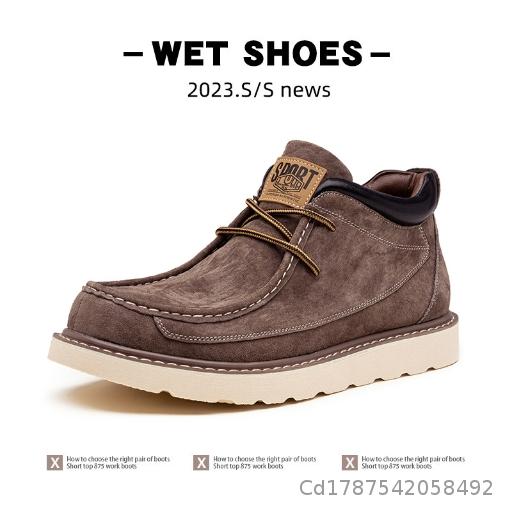 Extra Large Men's Shoes 2025 Spring/Autumn New Vintage Martin Boots American Durable Short Boots Outdoor Durable Workwear
