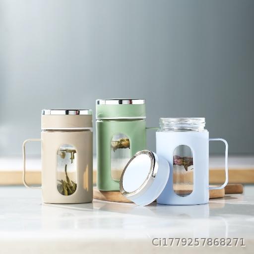 Flower Tea Tea Cup Sealed with Lid Water Cup Glass Cup