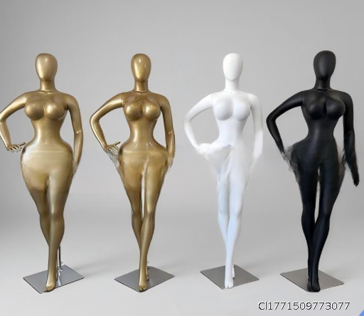 New European and American plus size window display props, women's full body fake doll, big chest, big butt, fiberglass female model