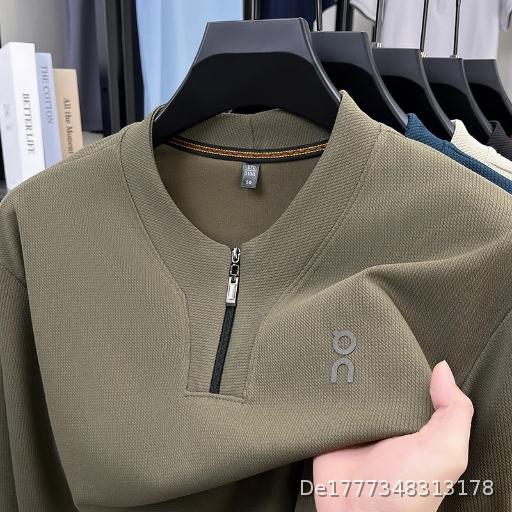 2026 Spring Men's Half Pull Chain Collar Hoodie Men's Hoodie Fashion Casual Versatile Long Sleeve Top