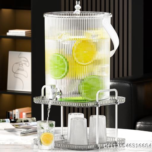  Luxury Water Bottle with Large Capacity and Faucet, Household Cooling Water Pot, Juice Bucket, Beverage Bucket, Refrigerator, Cold Brewing Pot, Cold Drink Bucket