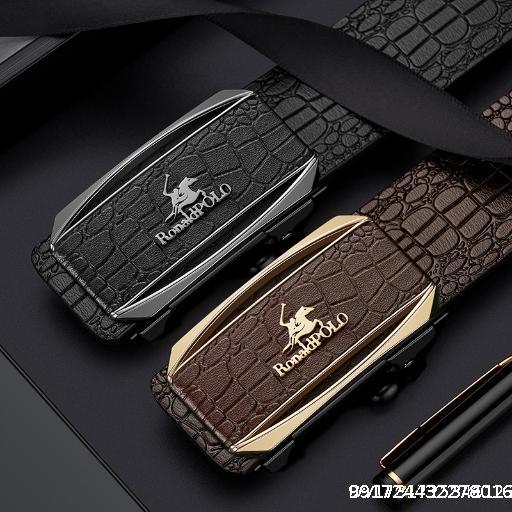 Paul Crocodile Pattern Men's Leather Leather Pure Leather New Automatic Buckle Business Belt