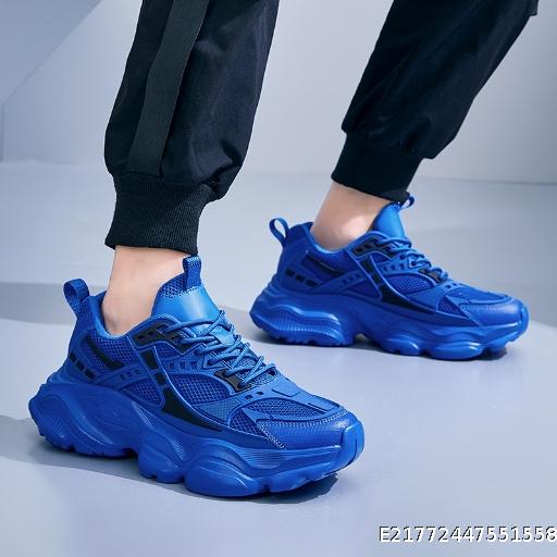 Men's anti slip and wear-resistant sports shoes, autumn thick soled height increasing men's shoes, versatile casual shoes, travel shoes, dad shoes