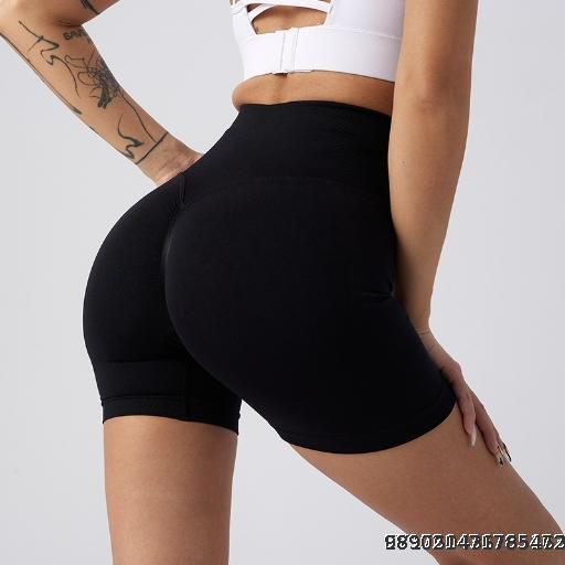 New High-Waisted Tight Exercising Pants for Women Sport Abdominal Tight Riding Skin-Tight Pants Peach Butt Yoga Three-Section Shorts
