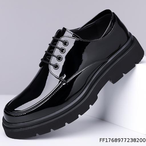  Autumn Lacquer Leather Business Dress Lace up Leather Shoes for Men