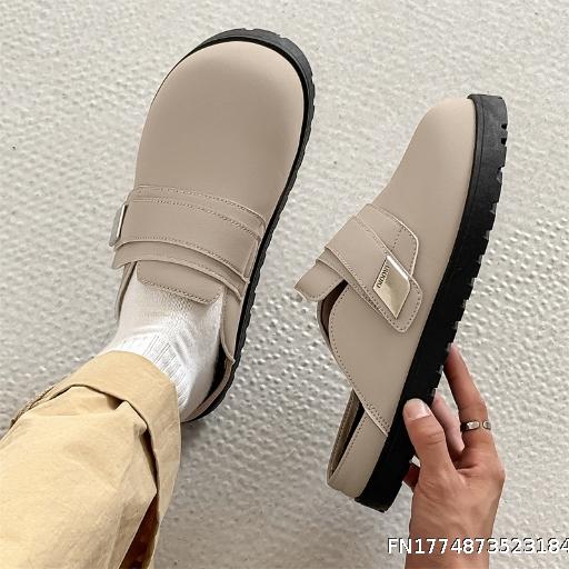  Mango Head, Low Head, Half Dragging Lazy Man, One Step Stepping, Baotou Tugboard Shoes, Male