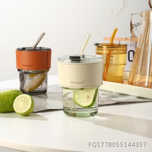 [Wholesale 50] Internet Celebrity Bamboo Cup Ins Wind Straw Coffee Cup Shop Celebration Traffic Attraction Advertising Gift Glass Water Cup