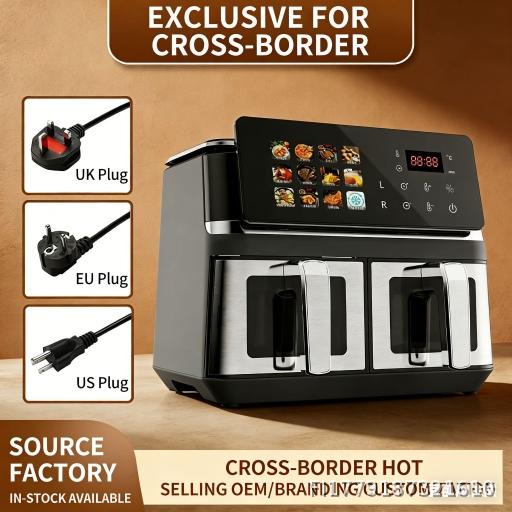 Air Fryer for Foreign Trade, Home Multi functional Intelligent 12L Stainless Steel Double Gall Fryer 1