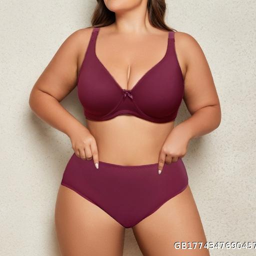 Large Smooth Bra Underwear Set No Sponge Thin Underwear Comfortable Large Steel Rim Bra