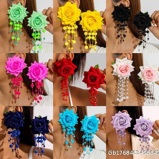 MOQ 2 Earpiece Light Luxury Premium Acrylic Tassel Pendant