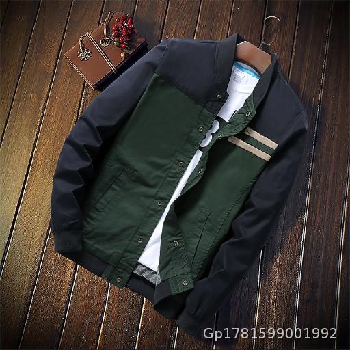  Spring and Autumn Single breasted Regular Slim fit Side Seam Insert Bag in Stock, Youth Casual Button Men's Jacket Top
