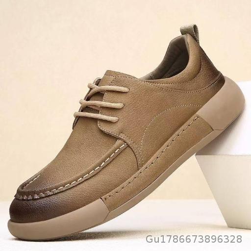 Men's Shoes British Casual Men's Leather Shoes Fashion Versatile Lightweight Sports One Step Shoes