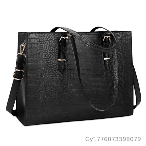  Women's Laptop Handbag Leather Classic Computer briefcase Work Waterproof Handbag Large Capacity